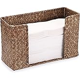 Sumnacon Folded Paper Towel Holder Wicker Countertop Paper Towels Dispenser for Bathroom Toilet Kitchen Restaurant, Farmhouse Woven Napkin Holder Organizer for Multifold C-Fold, Trifold Hand Towels