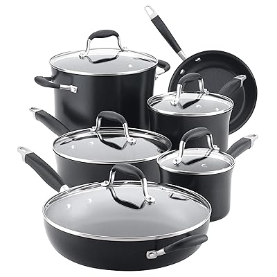 Buy Anolon Advanced Hard Anodized Nonstick Cookware Pots And Pans Set 11 Piece Onyx Online In Indonesia B07vprrrw6