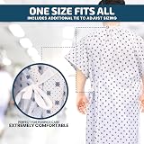 Linteum Textile Supply White Snowflake Twill Patient Hospital Gown One Size view 2