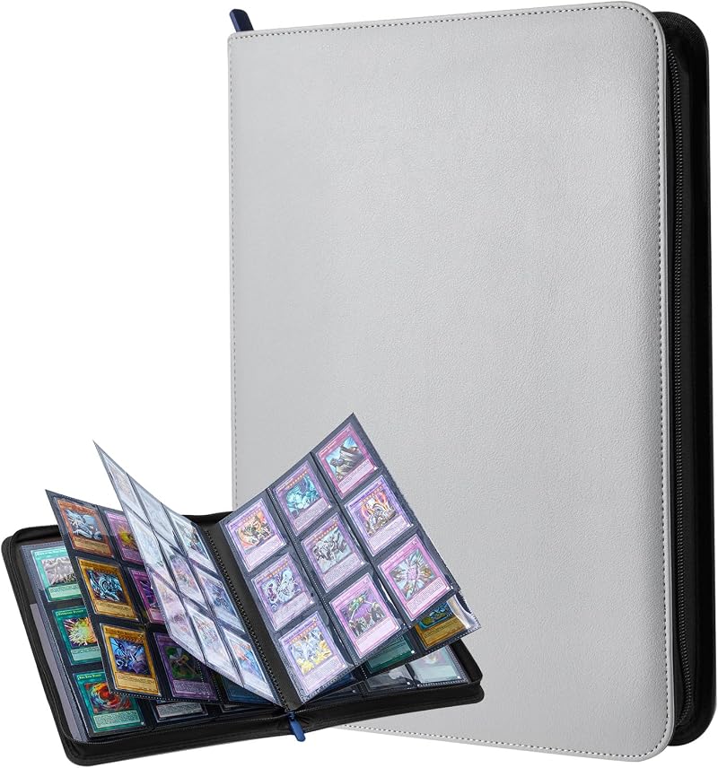 Lictin 504 Pockets 9 Pocket Card Binder PU Leather 28-Page Zipper Case Organizer