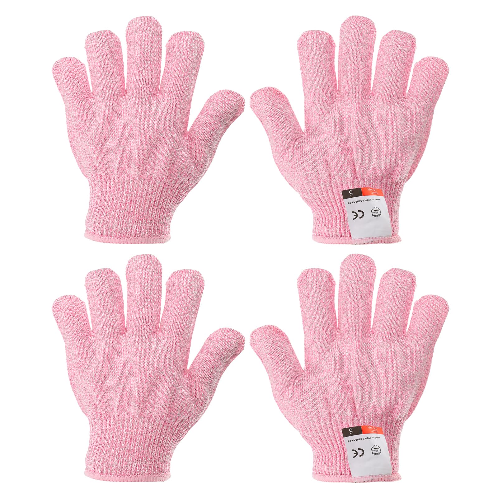 PATIKIL Cut Resistant Gloves, 2 Pair Level 5 Protection X-Small Cutting Gloves, Pink