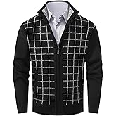 VtuAOL Men's Cardigan Sweaters Casual Full Zip Sweaters Knitted Cardigan with Pockets
