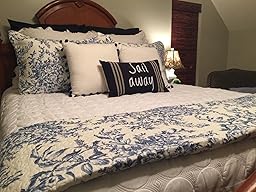 Amazon.com: Laura Ashley Bedford Cotton Reversible Quilt