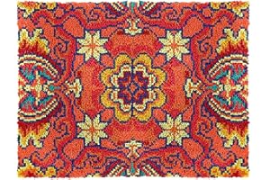YAKOLECI Latch Hook Kits for Adults, Color Printed DIY Rug Carpet Needlework for Home Decoration Festival Gift 23.6" X 15.8" (Flower-F)