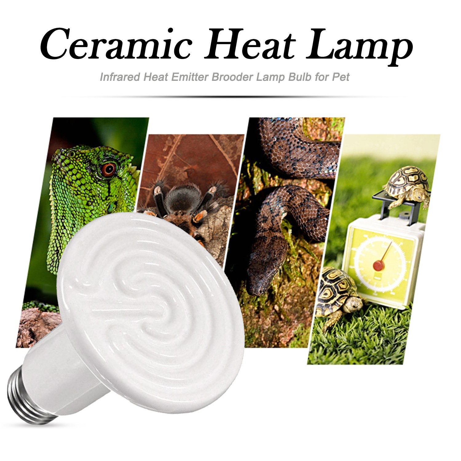 OMAYKEY 75W 2 Pack Ceramic Heat Lamp, Infrared Reptile Heat Emitter