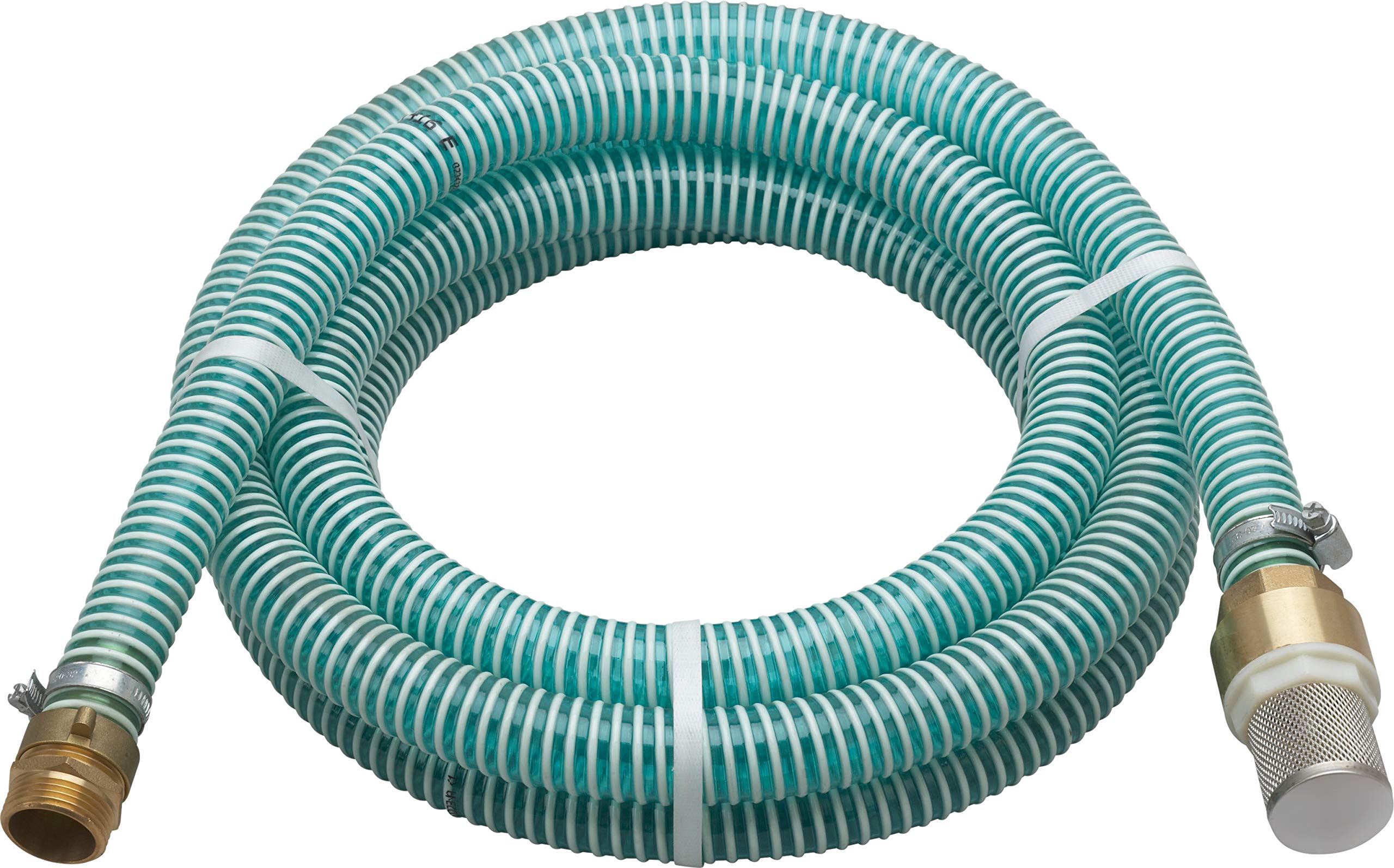 Meister Suction Hose Set Brass Fittings & Non Valve for Garden Pumps, Suction Systems & Domestic Water Works, Vacuum Test & Stable Shape/Intake Set