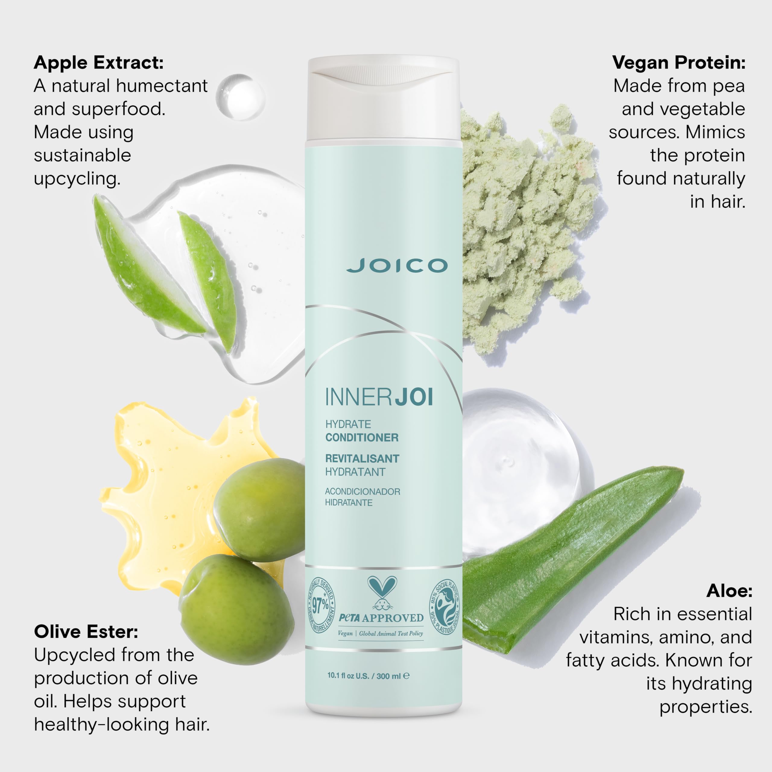 Joico InnerJoi Hydrate Conditioner | For Dry Hair & Scalp | Sulfate & Paraben Free | Naturally-Derived Vegan Formula