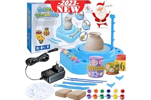 VOXMUDE Pottery Wheels Kit, Pottery Studio, Craft Kit, Artist Studio, Ceramic Machine with Clay, Educational Creative Set for Beginners/Christmas Birthday Gifts for 8 9 10 11 12 Year-Old Boys Girls (Blue)