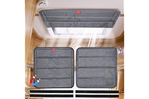 XYZCTEM Magnetic RV Window Shade, 16"x16", Foldable Magnet RV Blackout Ventilation Cover,Waterproof Sunproof UV Rays Protection Camper Trailer Fan Vent Cover(Grey)