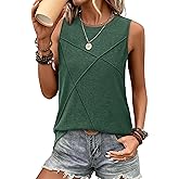 WIHOLL Women's Sleeveless Summer Crewneck Loose Fit Tank Tops