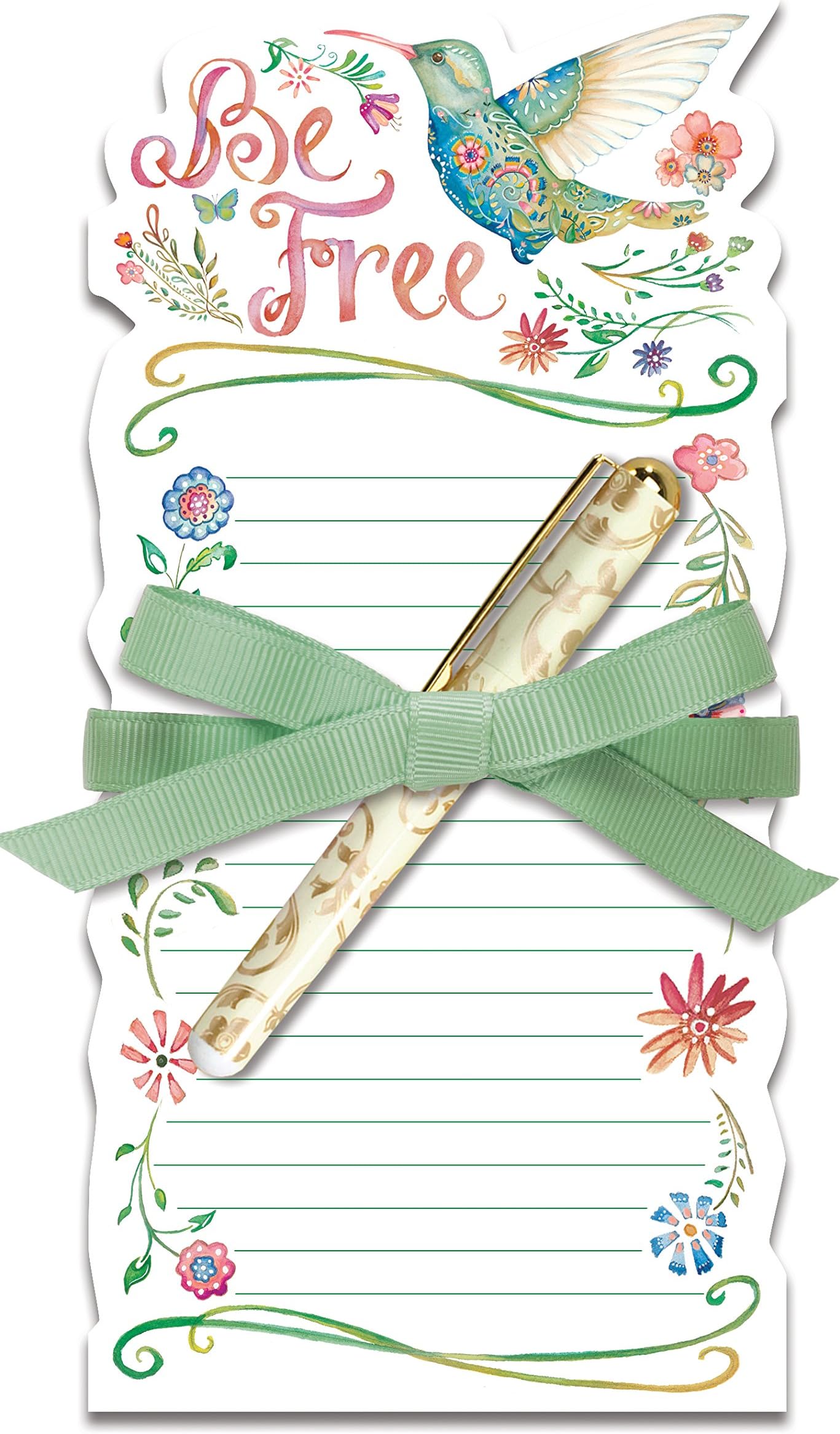 Lily McGee Enchanted Meadow "Be Free" List Pad with Coordinating Pen