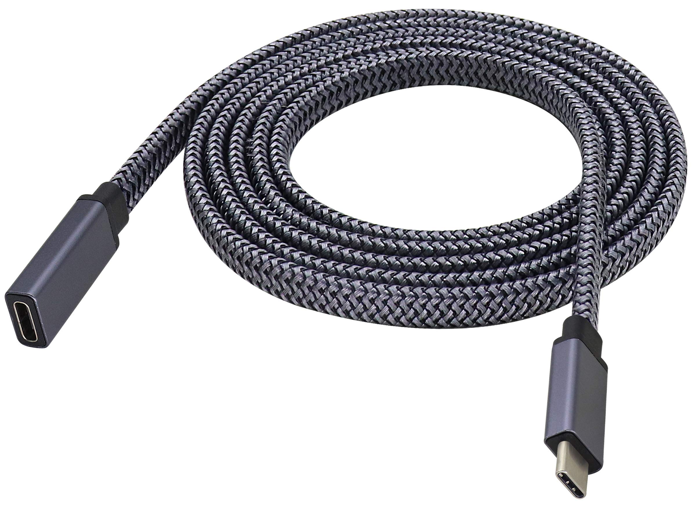 AAOTOKK AOTOKK Flat C-type USB 3.1 Male to USB C 3.1 Female Adapter cable 5 Gbps and 2A Cables Support Charging,Data,Audio,and 4K High Definition Video Cables for laptops,Tablets,and Phones(1.5M-M/F)