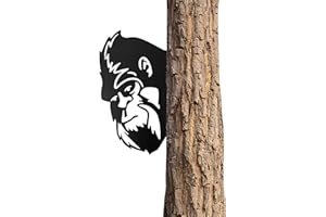 Dekorbay Sasquatch Peek Metal Sign Animal Bigfoot Plaques Cutout Decor Tree Fence Yard Garden Patio House Outdoor Wall Art