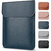 Allinside 15-16 inch Laptop Sleeve Case Compatible with MacBook Pro 15 2016–2019/MacBook Pro 16 2021–2024, Waterproof PU Leather Laptop Sleeve Bag Protective Vertical Case Cover, Blue