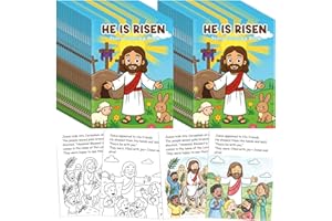 90shine 36PCS Easter Nativity Story Coloring Books Bulk: Jesus He is Risen Christian Party Favors, Bible Activity Religious C