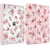 Loyrina Case for iPad Pro 13 inch M5 2025 /M4 2024, Elegant Rose | Acrylic Back with TPU Edge, Shockproof Protection, Pencil Holder, Trifold Stand, Auto Sleep/Wake, Viewing &amp; Typing Angles