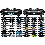 eXtremeRate 60 Pcs/Set Custom Game Light Bar Vinyl Stickers Decal Led Lightbar Cover for Playstation 4 Dualshock 4 PS4 PS4 Slim PS4 Pro Controller Skins