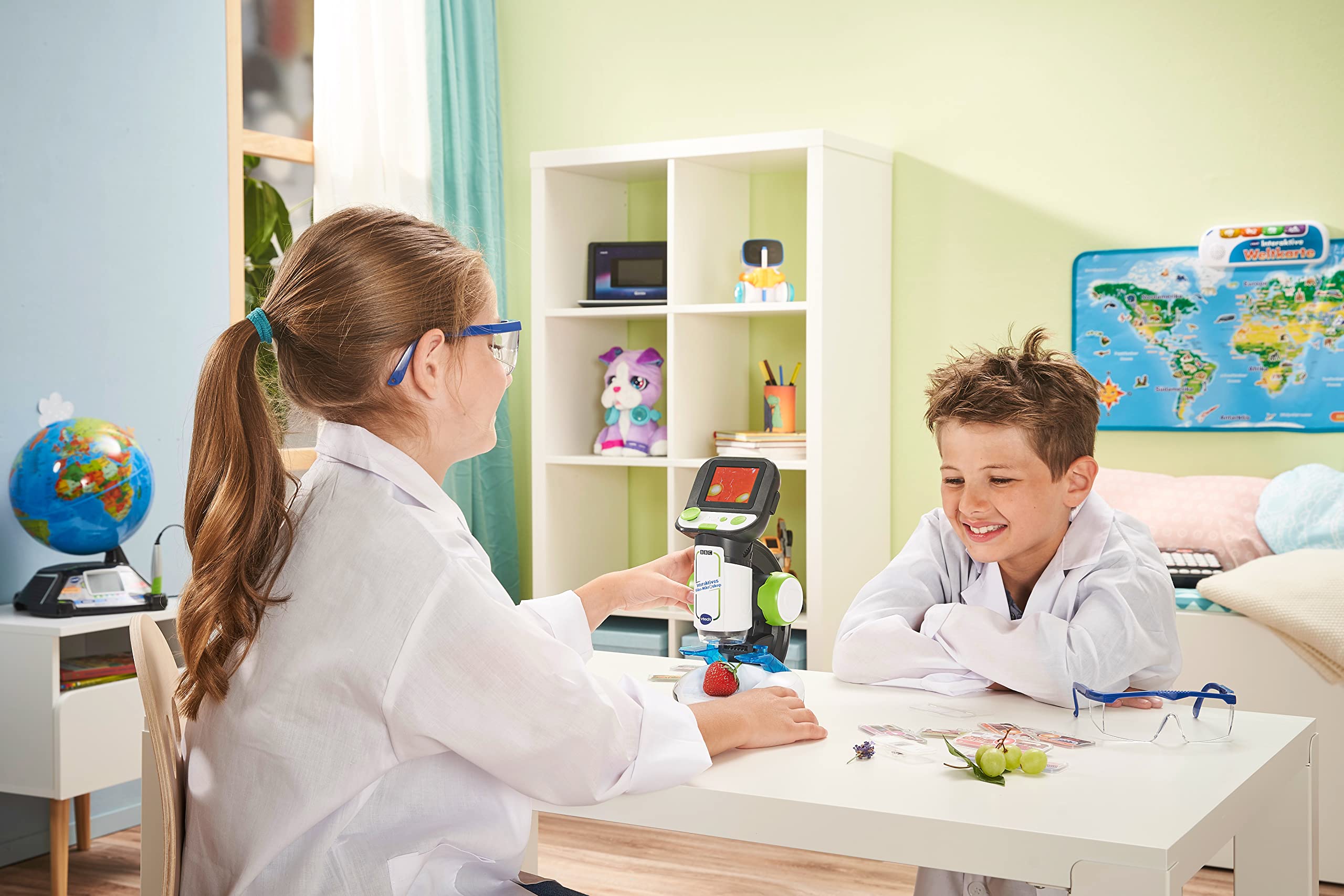 VTech Interaktives Video-Mikroskop – Bildschirm, smarte Objektträger, Audio-Fakten, Bild- und Videomaterial und Fotofunktion – Eigene Proben untersuchen und speichern – Für Kinder ab 7 Jahren 7