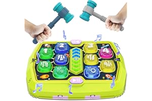 ANNKIE Whack Mole Game Toy for Toddler, Toys for 3 4 5 6+ Year Old Boys/Girls, Interactive Educational Pounding Toys with 2 Hammers, Music & Light, 3 Modes, Birthday Xmas Gifts for Boys Girls Kids Age 3+
