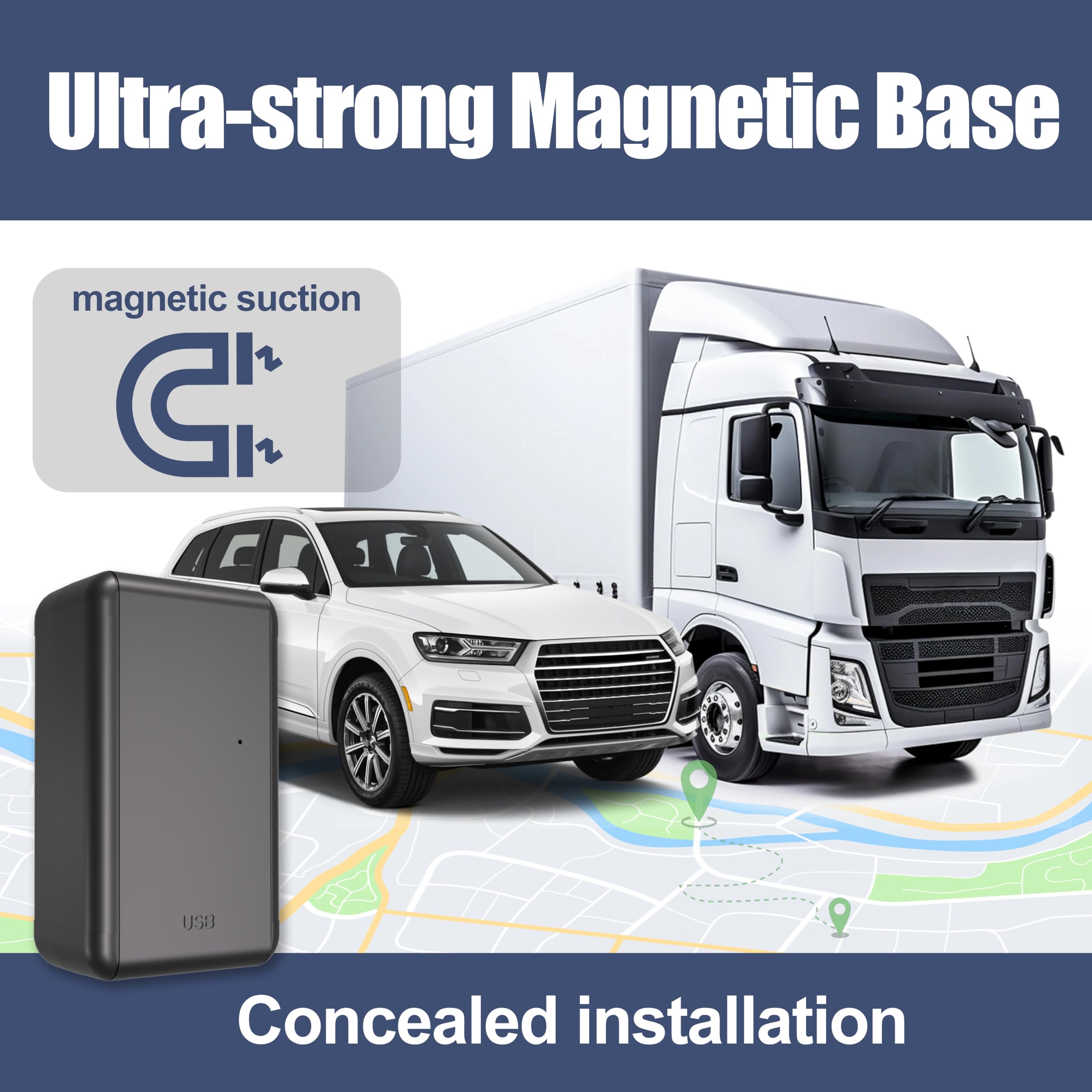 G05A GPS Tracker for Vehicle No Monthly Fees, SIM Card Included, Real-Time Tracking, Global Coverage, Geo-Fencing, Strong Magnetic Attachment, Long Battery Life