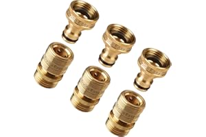 GORILLA EASY CONNECT Garden Hose Quick Connect Fittings. ¾ Inch GHT Solid Brass. (3)