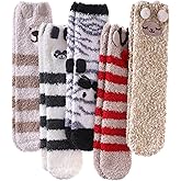 LINEMIN Womens Fuzzy Socks Cozy Fluffy Winter Warm Slipper Socks Microfiber Soft Home Sleeping Socks