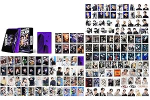 SHAOKUN 55PCS AT-EE-Z Photocard and 100PCS AT-EE-Z Stickers Gift for Fan Collection (Purple)