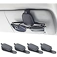 Yuoyar 4 Packs Sunglasses Holders for Car Visor - Magnetic Leather Sunglasses Holder and Ticket Card Clip - Car Visor Accessories (4Pcs Black)