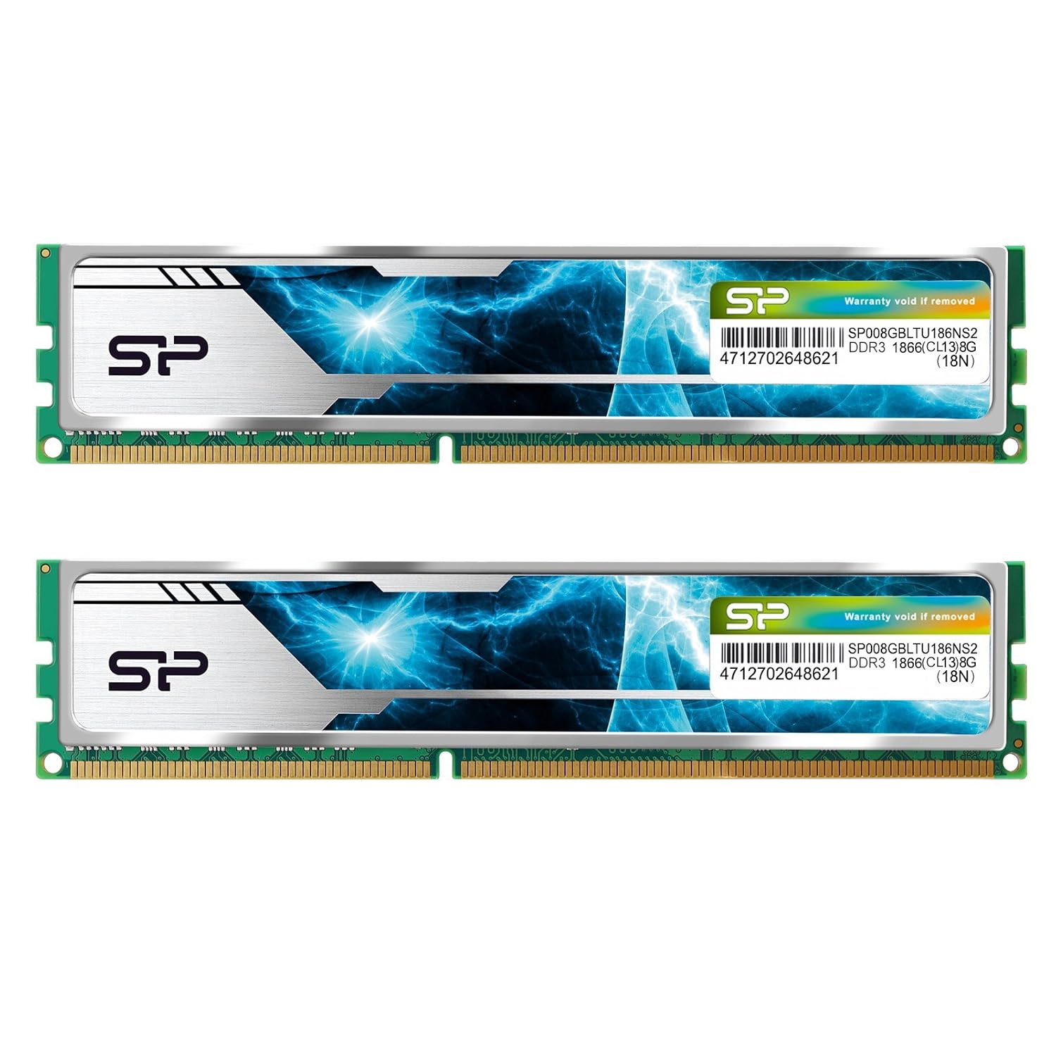シリコンパワー デスクトップPC用 メモリ ヒートシンク付 240Pin DIMM DDR3-1600 (PC3-12800) 8GB×2枚 1.5V CL9 (無期限保証) SP016GBLTU169ND2