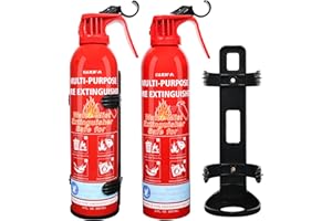 LEYANNY Fire Extinguisher for Home, 2 Pack Vehicle Fire Extinguishers with Mount, 620ml Stay Safe Water-Based Extinguisher for Car, Boat, House, Kitchen, Suitable for A, B, C, K Fire Types