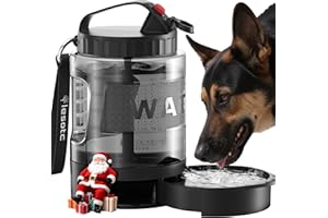 lesotc Dog Travel Water Bottle Portable with Pull-Out Drinking Bowl, 77oz Large Travel Water Bowl Dispenser for Dogs Camping Essentials Hiking Beach Road Trip Park Walking On The Go Must Haves, Black