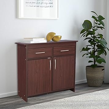 HomeTown Albert Engineered Wood Multipurpose Cabinet in Cherry Brown Colour