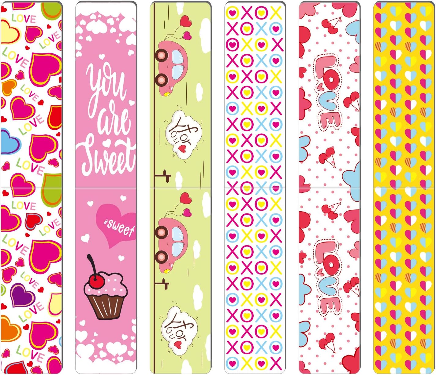 TUPARKA 36 PCS Magnetic Bookmarks Valentine's Day Bookmark Gift for School Prizes and Valentine's Party Favors for Kids