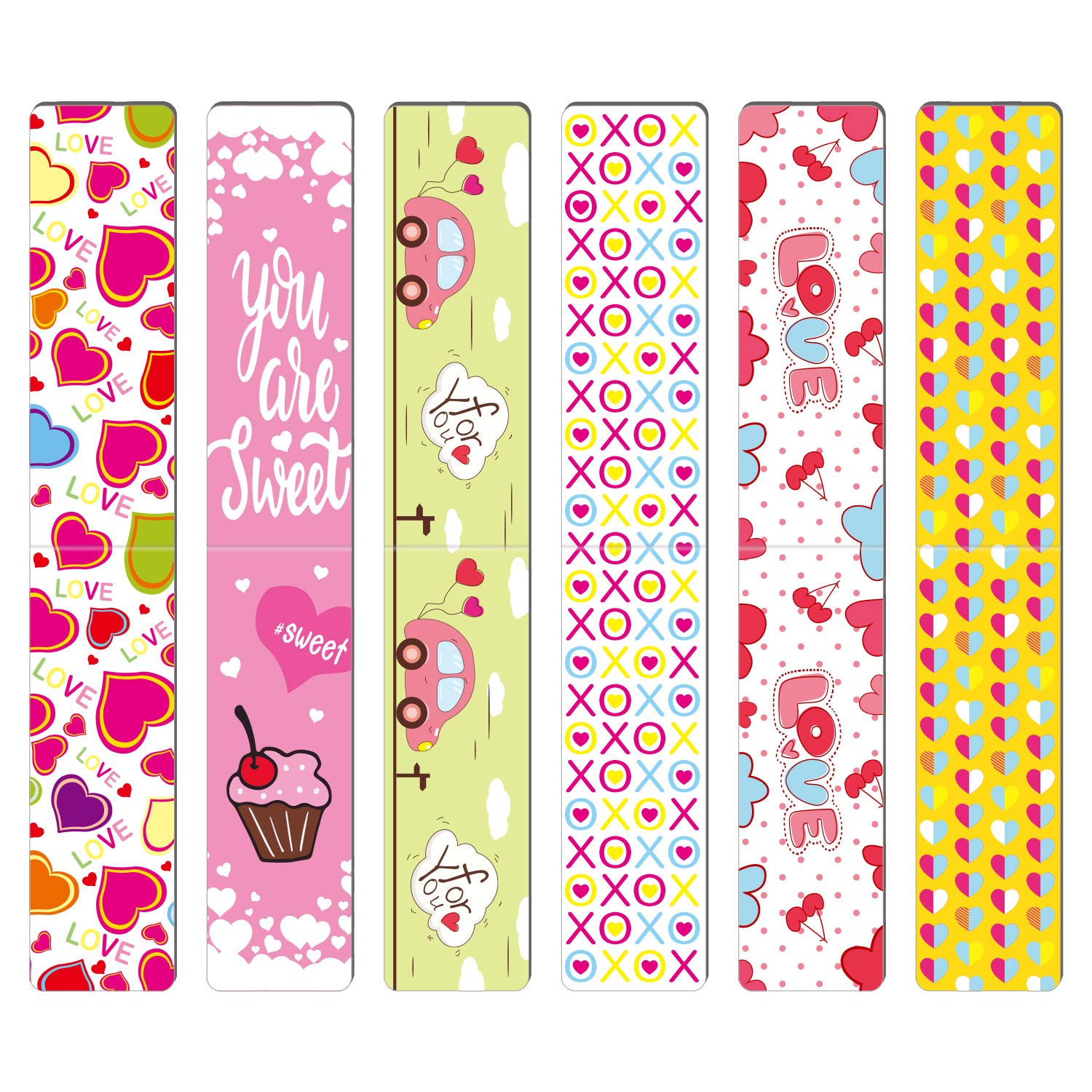 TUPARKA 36 PCS Magnetic Bookmarks Valentine's Day Bookmark Gift for School Prizes and Valentine's Party Favors for Kids