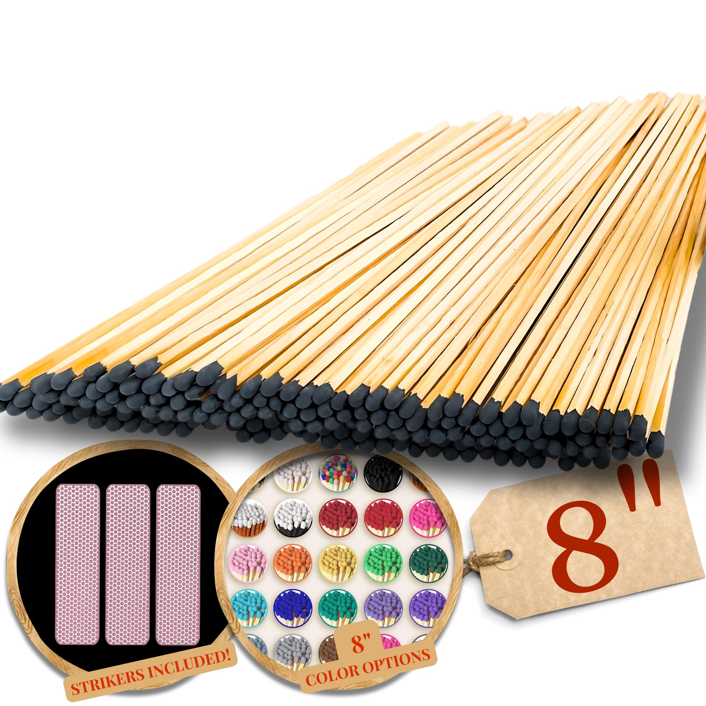 Extra Long 100 Color Safety Matches Bundle