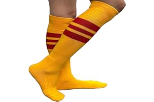 COUVER Men's Cushioned Knee High Sports Striped Socks