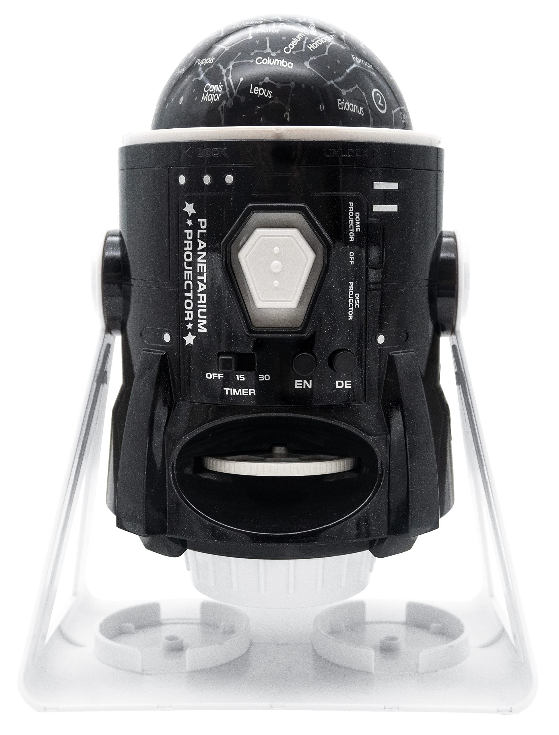 LEXIBOOK, Speaking 2-in-1 Constellations and Images Planetarium Projector, 24 images to discover space, 2 constellation domes, STEM, Black/White, NLJ181i3