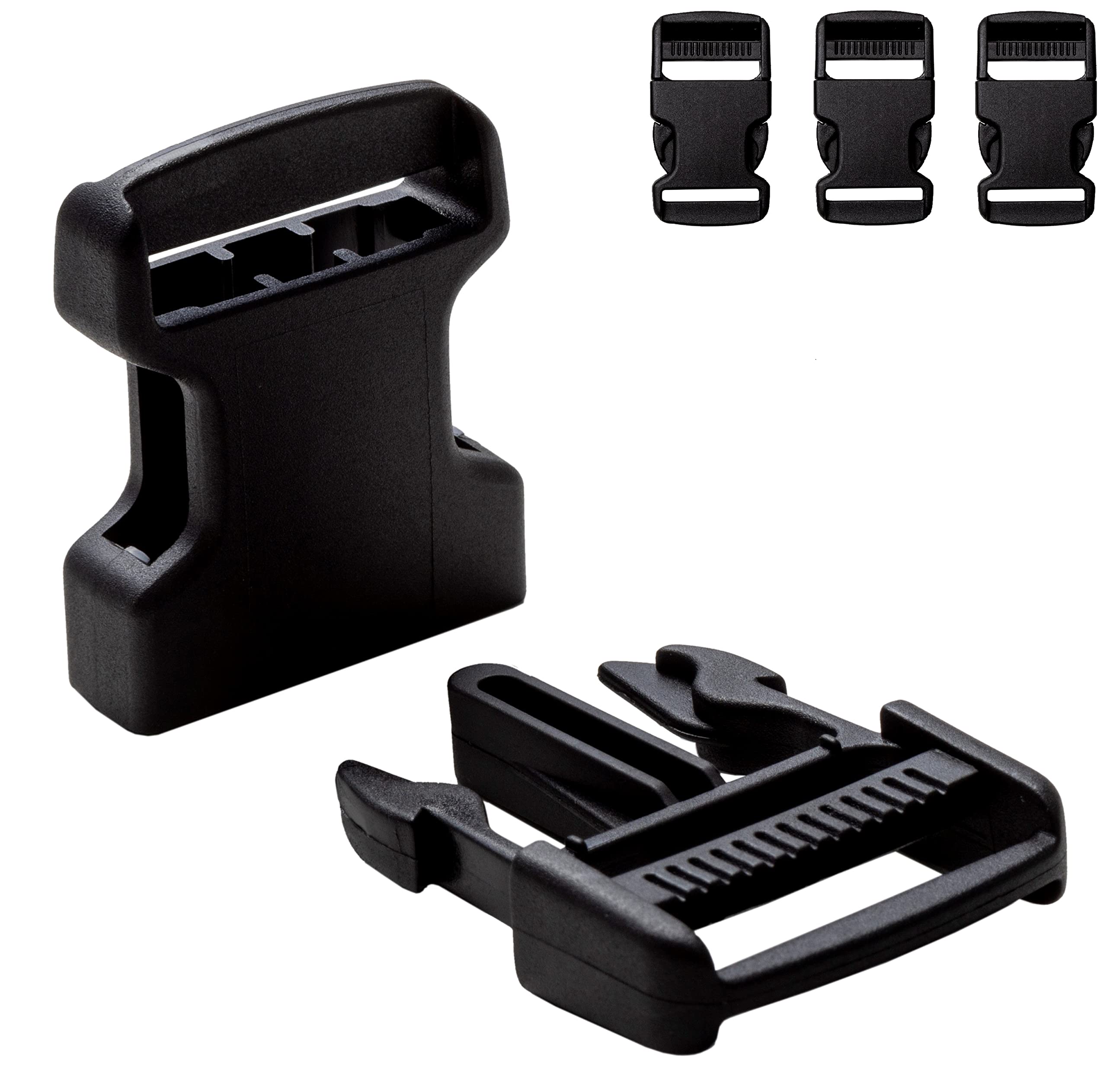 IPEA Plastic Buckles for Backpack, Bags, Accessories – 4 pieces – Made in Italy – Double Side Snap Buckle for Backpacks, Sewing, Duffels, Clothing – 20 mm