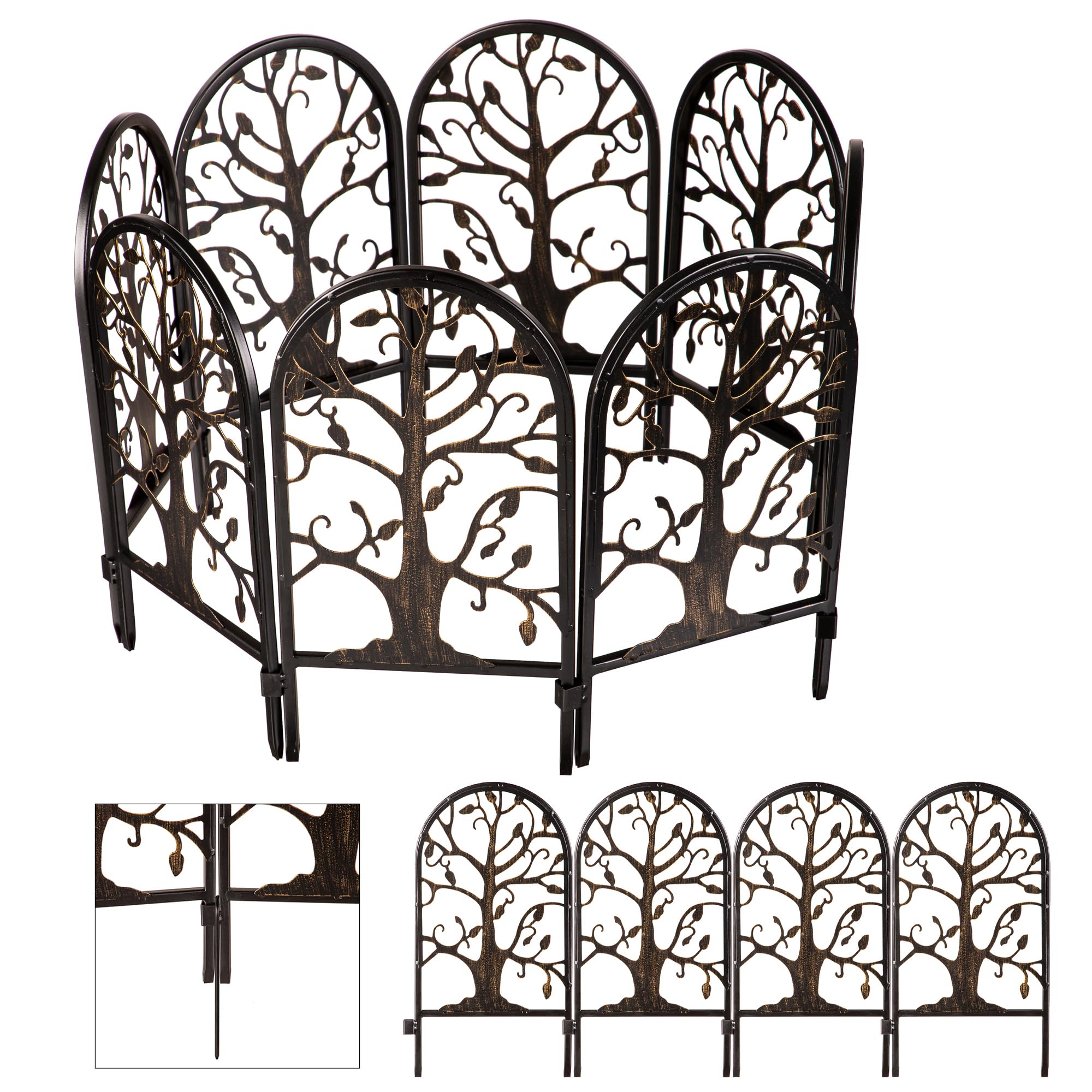 Photo 1 of ***NEED CLEAN**
Evergreen Garden Tree of Life Metal Landscape Edging Border, 6 ft Decorative Garden Fence Panels Animal Barrier, No Dig Edging for Flower Bed, Yards, Lawn