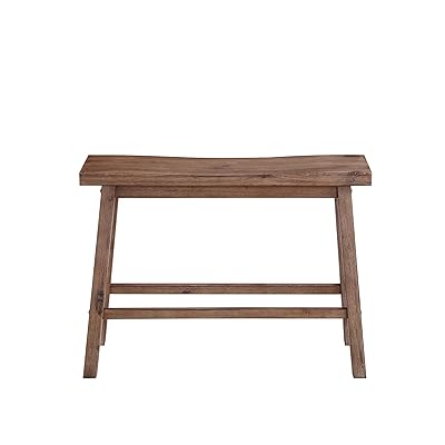 Boraam Sonoma Saddle Bench, 24-Inch, Barnwood Wire-Brush