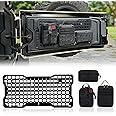 Z8 Wrangler Tailgate Tactical Panel with 3 Moll Pouch,JK/JL Rear Door Cargo Organizer Kit Compatible with Jeep Wrangler 2007-2022 JK JKU & 2018-2022 JL JLU (Aluminum Alloy)