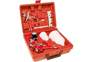 HVLP Air Gravity Spray Gun Set, Aflybltol 2 Pcs Sprayer Paint Gun Kit,1.4mm 600ml&0.8mm 125ml Automotive Paint Gun with Locking Air Pressure Regulator Gauge Paint Sprayer Gun for Car Painting(Red)