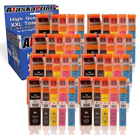 40x Druckerpatronen Komp. Mit Canon PGI-550 XL CLI-551 XL mit Canon Pixma MG5450 MG5550 MG5650 MG6450 MG6650 MG7500 MX725 MX9