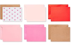 American Greetings Valentines Day Bulk Blank Cards with Envelopes, Hearts and Solid Colors (200-Count)