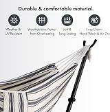 VonHaus Hammock with Stand Freestanding 2 Person Blue White Stripes view 7