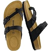 CUSHIONAIRE Women's Luna Cork Footbed Sandal With +Comfort