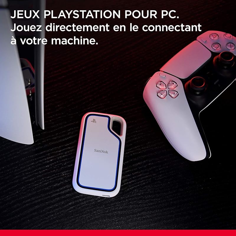 Extreme Portable Disque SSD pour Console PlayStation 5 et PC 1 to, Vitesse de Lecture jusqu'à 1000 Mo/s, IP65 résistance, Protection Contre Les Chutes, Un essai d’Un Mois pour Discord Nitro