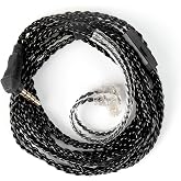 KZ ZS10 PRO in Ear Monitor Earphone Cable, 2Meter Long IEM Cable with Mic, CCZ 4N OFC Braided Twisted Replacement Headphone Extension Wire QDC-Pins for KZ ZSN PRO X/ZS12 PRO X (QDC 3.5MM, with Mic)