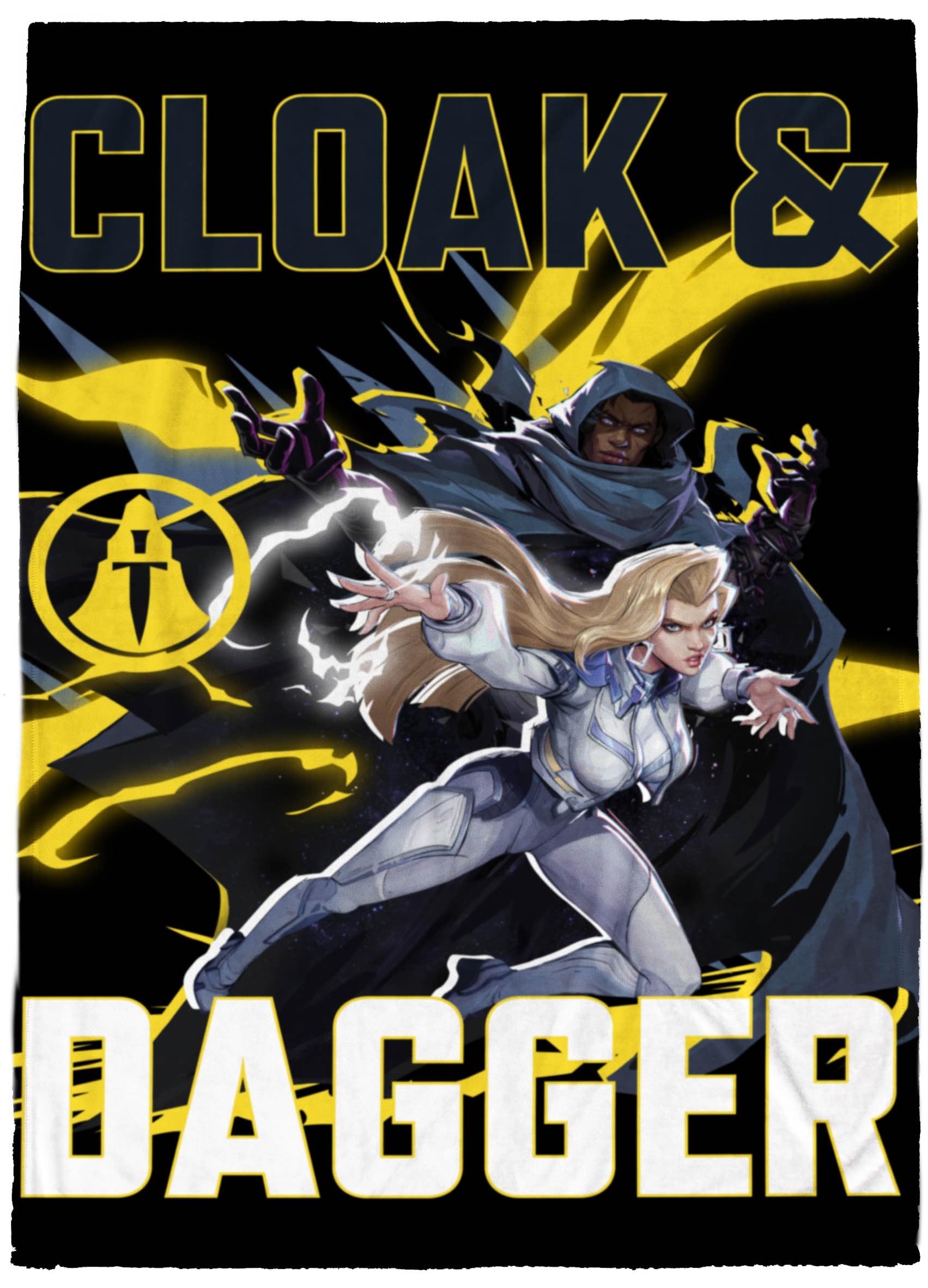 Jay Franco Kids Plush Throw Blanket – Soft & Cozy Fleece Throw for Bedroom & Couch Décor, Official Licensed Product, Multi - Marvel Rivals Clock & Dagger, 60x90 - Large Blanket Image