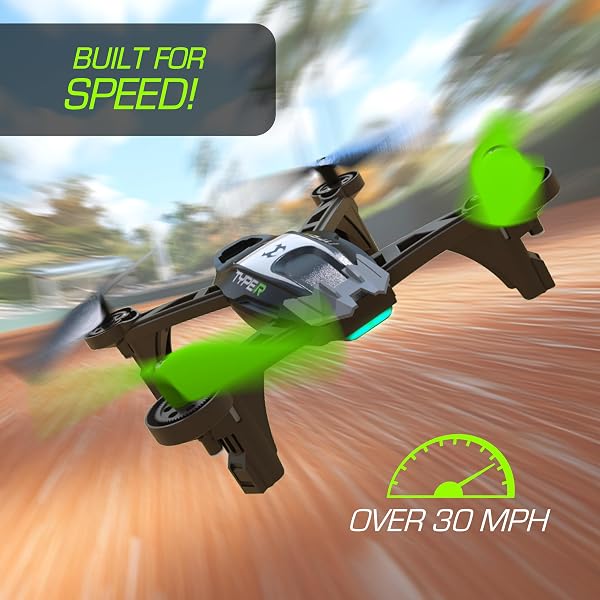 SKY VIPER TYPE-R RACING RC DRONE, SPEEDS OVER 30 MPH, 1-TOUCH STUNTS, RECHARGEABLE BATTERY